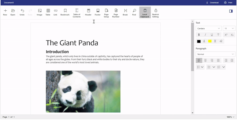 Sử dụng EJ2 Document Editor để biên soạn
