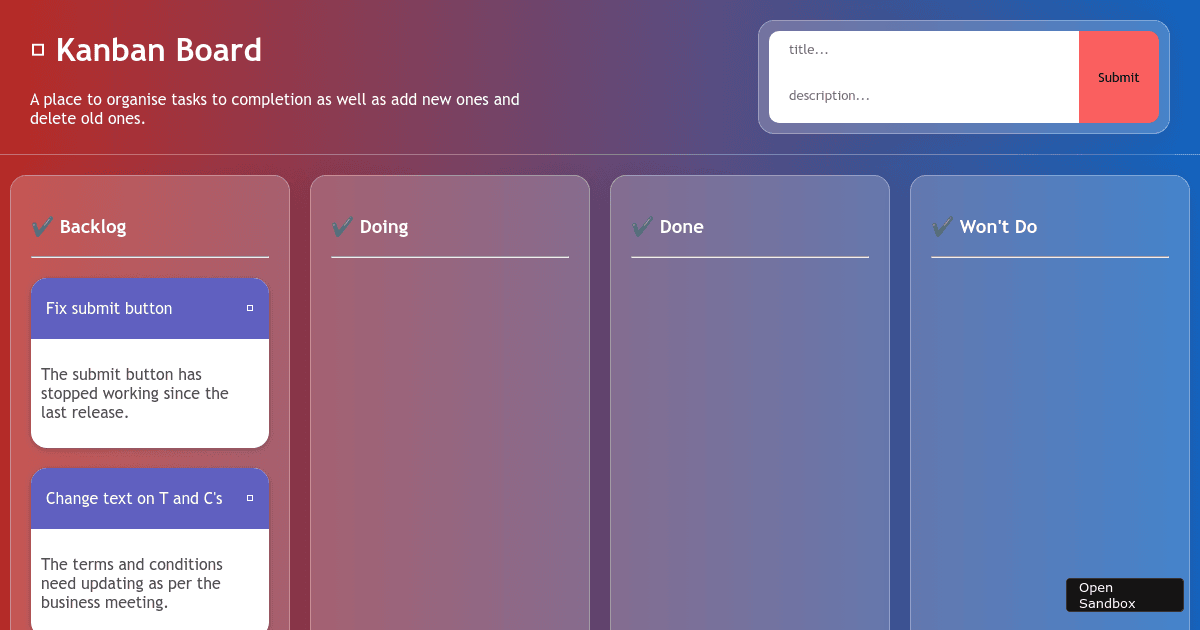 Sử dụng Kanban.js làm biểu đồ giai đoạn